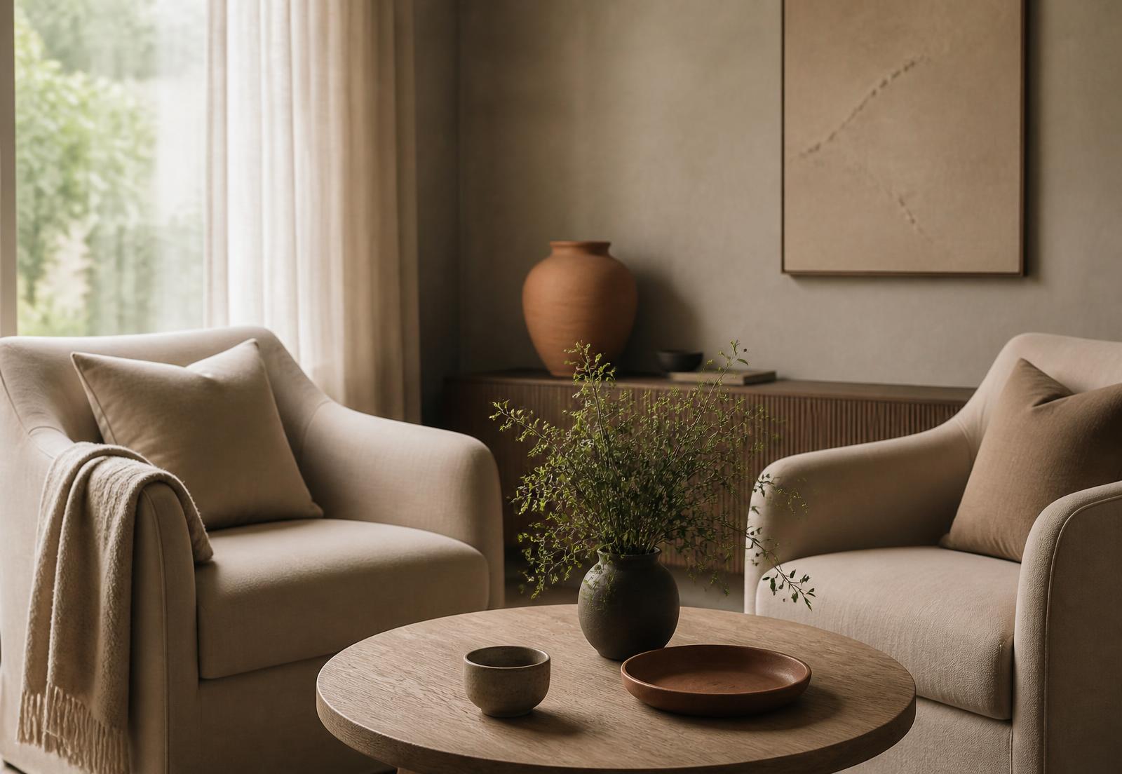 A private consultation room with two armchairs in soft daylight